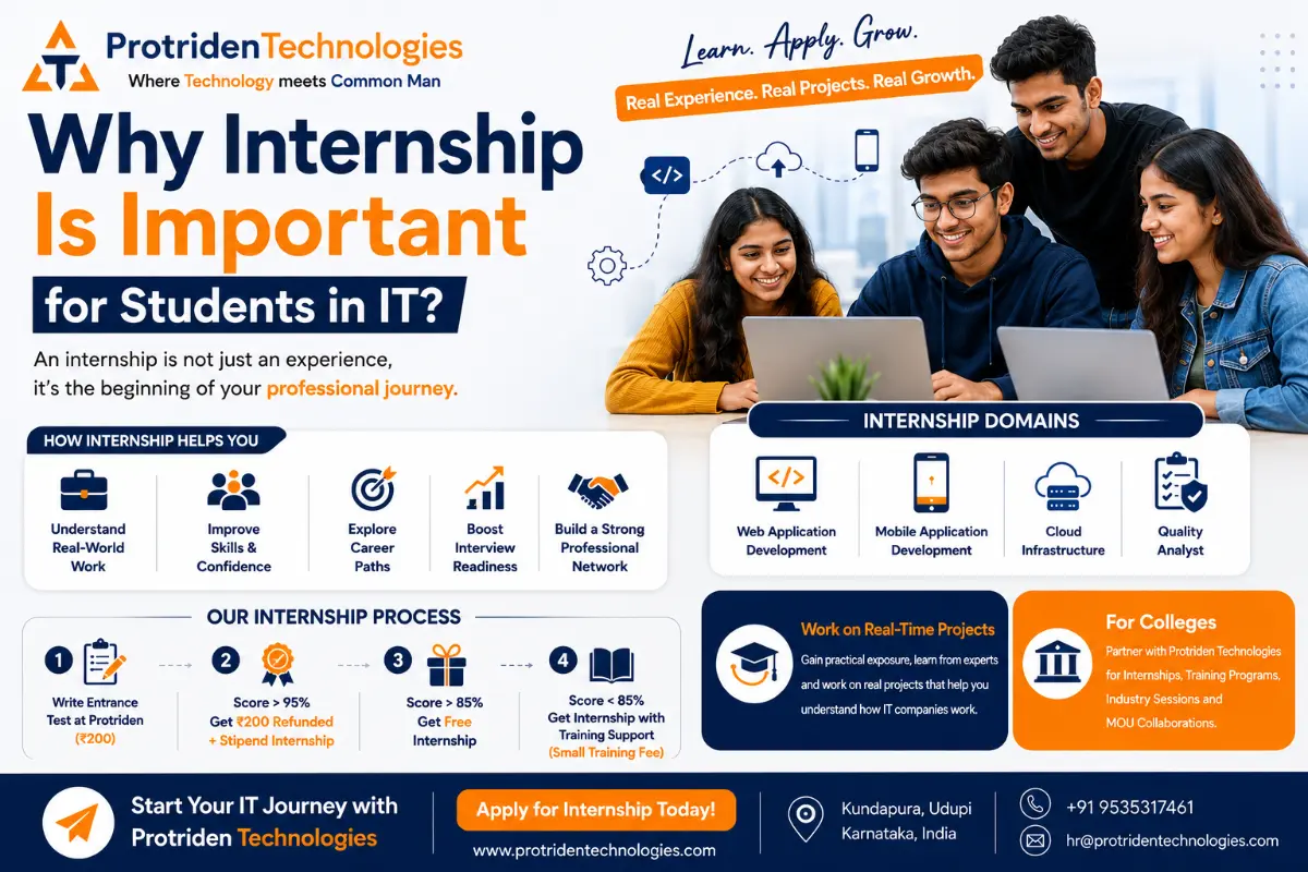 Why Internship Is Important for Engineering, BCA and MCA Students in IT | Protriden Technologies Internship