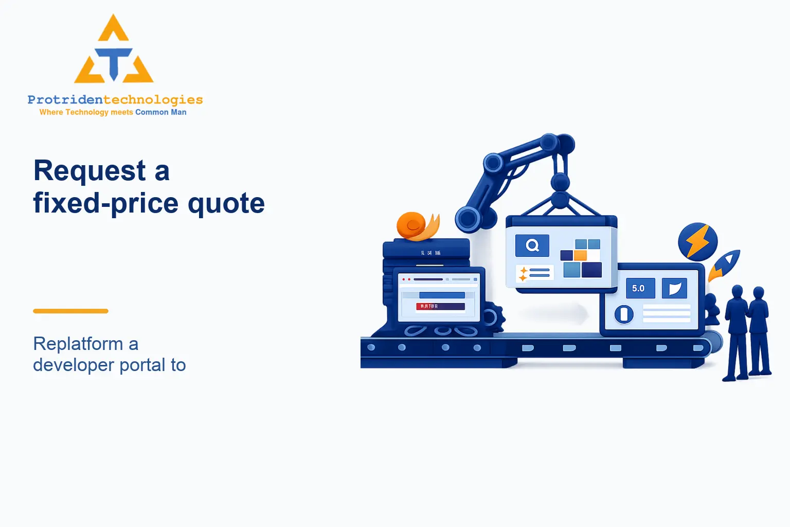 Request a fixed-price quote: Replatform a developer portal to win technical procurement